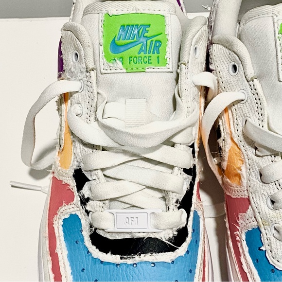Women’s Air Force 1 ‘07 LX Low Tear Away Nike White/Multi Color Size 7 Unisex - Picture 9 of 16